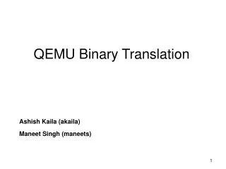 QEMU Binary Translation