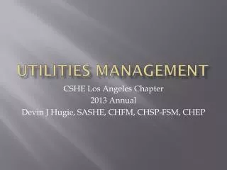 Utilities Management