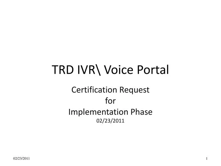 trd ivr voice portal
