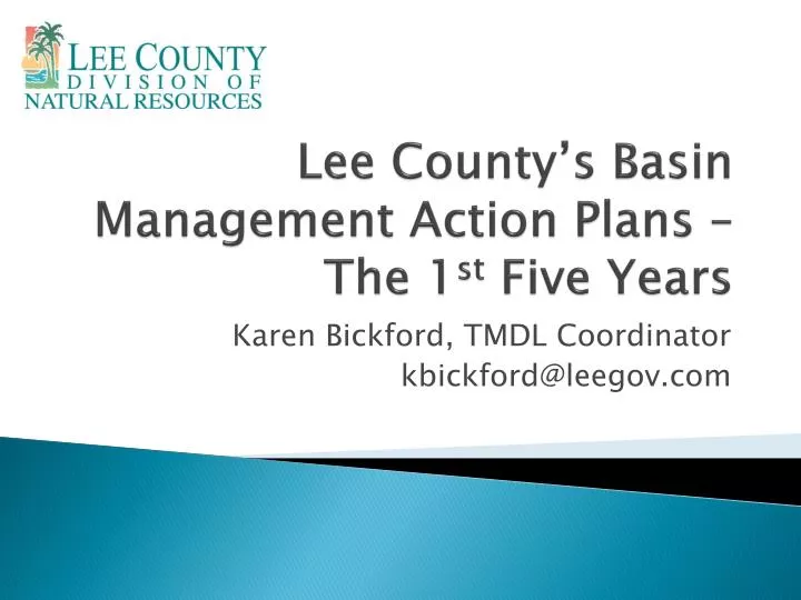 lee county s basin management action plans the 1 st five years