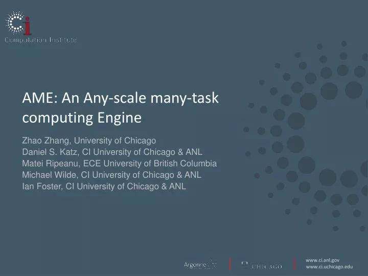 ame an any scale many task computing engine