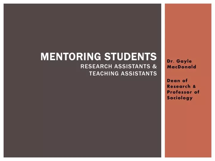 mentoring students research assistants teaching assistants