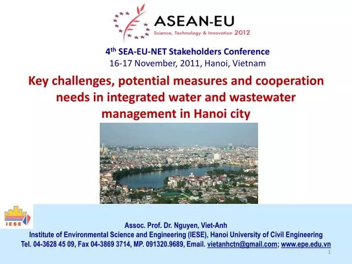 4 th sea eu net stakeholders conference 16 17 november 2011 hanoi vietnam