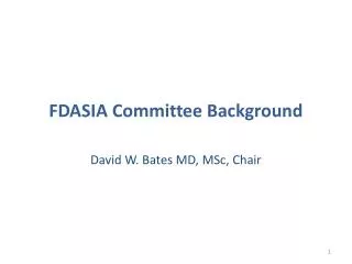 FDASIA Committee Background