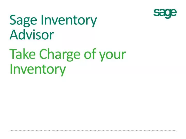 sage inventory advisor