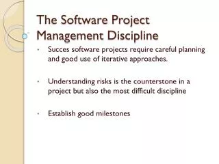 The Software Project Management Discipline