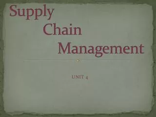 Supply Chain Management