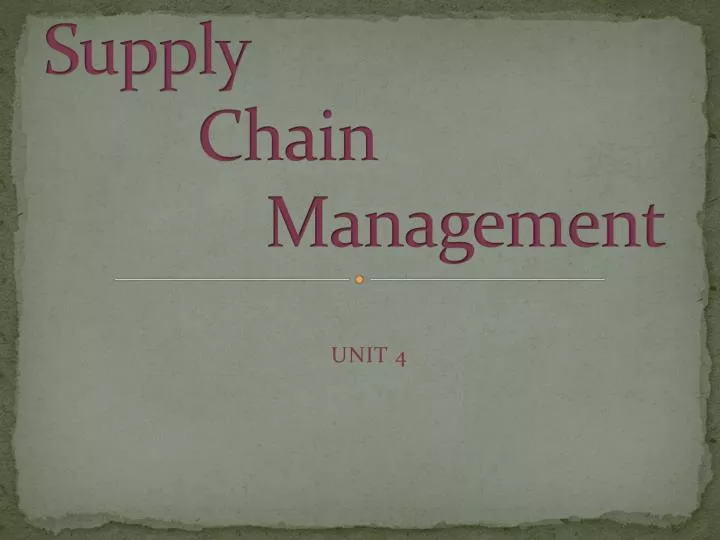 supply chain management