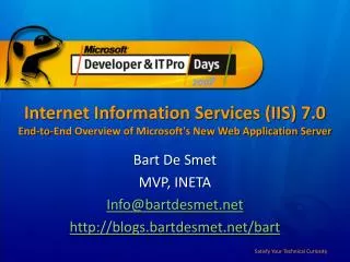 Internet Information Services (IIS) 7.0 End-to-End Overview of Microsoft's New Web Application Server