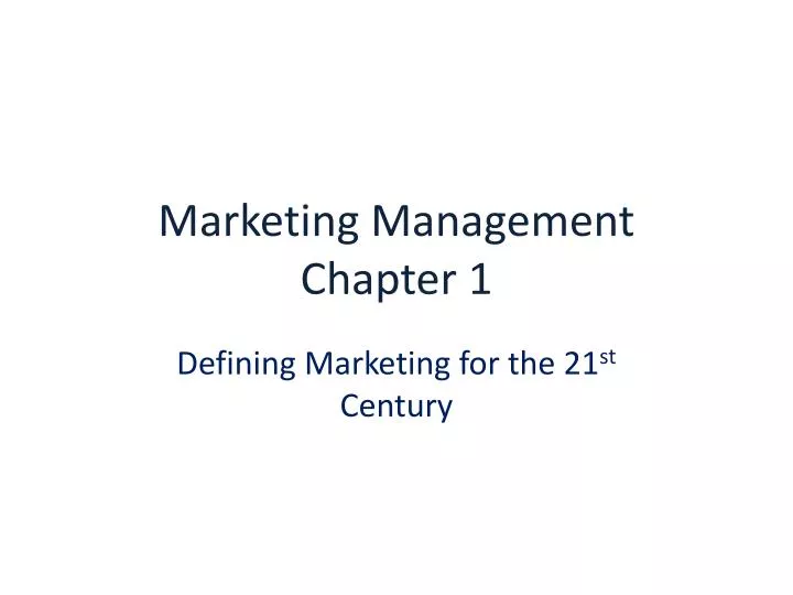 marketing management chapter 1