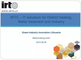 IRTC – IT solutions for District heating, Water treatment and Industry