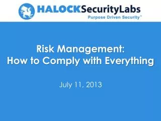 Risk Management: How to Comply with Everything