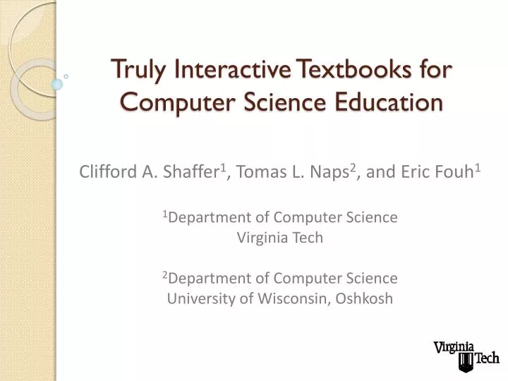 truly interactive textbooks for computer science education