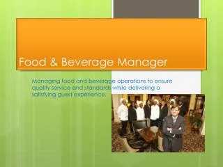 Food &amp; Beverage Manager