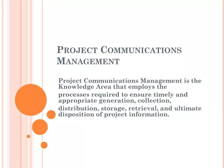 project communications management