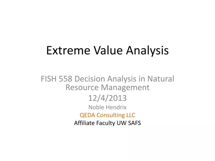 extreme value analysis