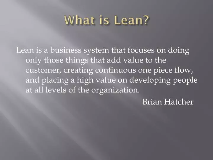what is lean