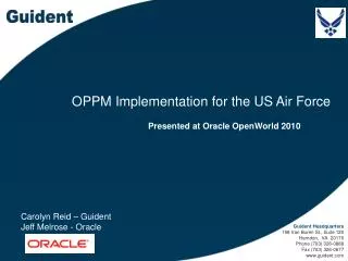 OPPM Implementation for the US Air Force