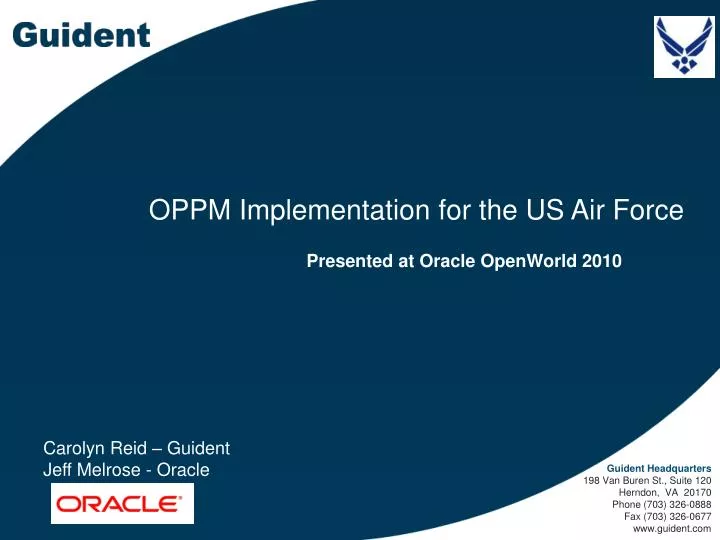 oppm implementation for the us air force