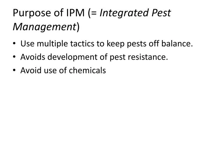 purpose of ipm integrated pest management
