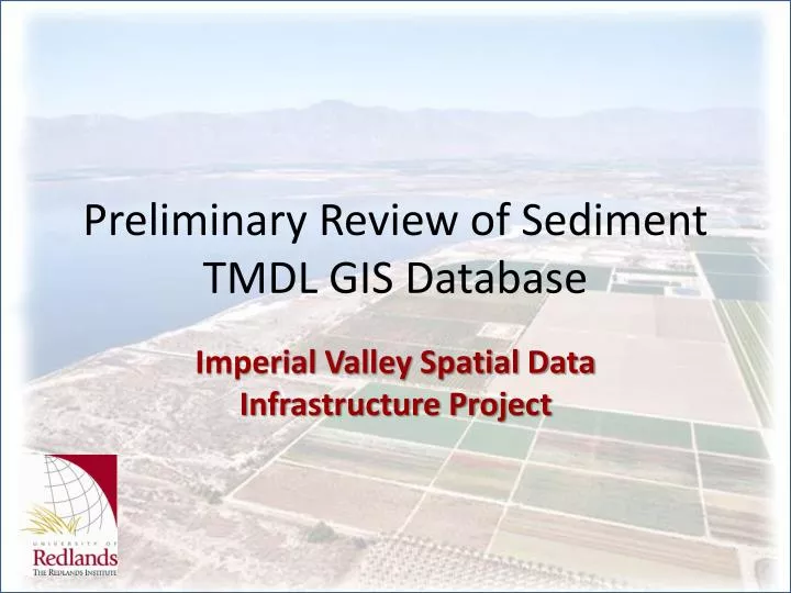 preliminary review of sediment tmdl gis database