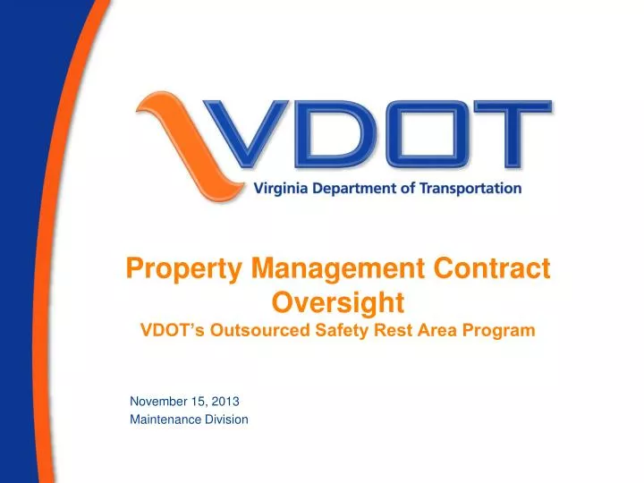 property management contract oversight vdot s outsourced safety rest area program
