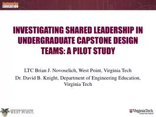 Investigating Shared Leadership in Undergraduate Capstone Design Teams: A Pilot Study