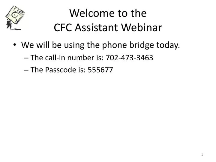 welcome to the cfc assistant webinar