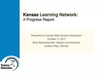 Kansas Learning Network: A Progress Report