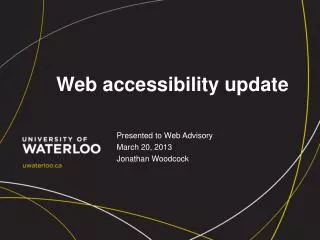 Web accessibility update