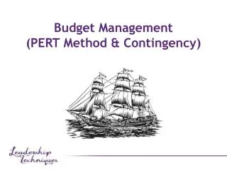 Budget Management (PERT Method &amp; Contingency)