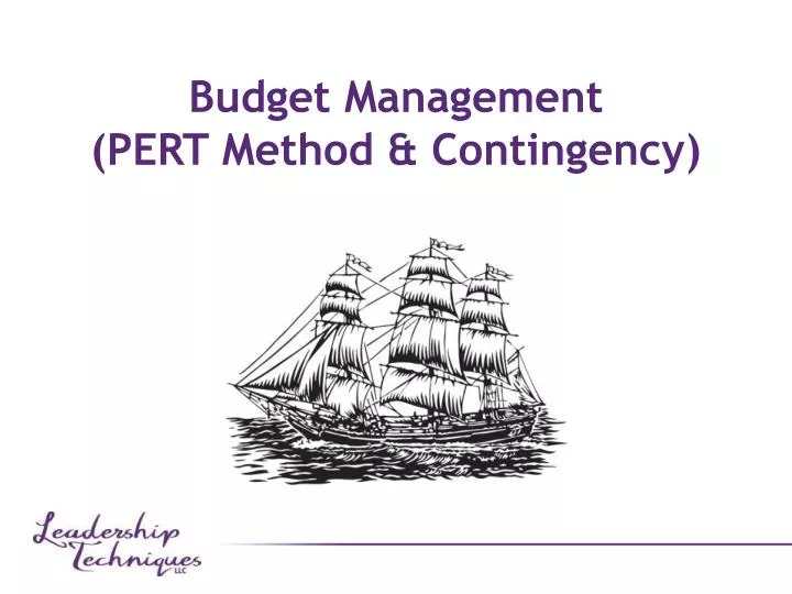budget management pert method contingency