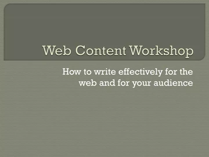 web content workshop
