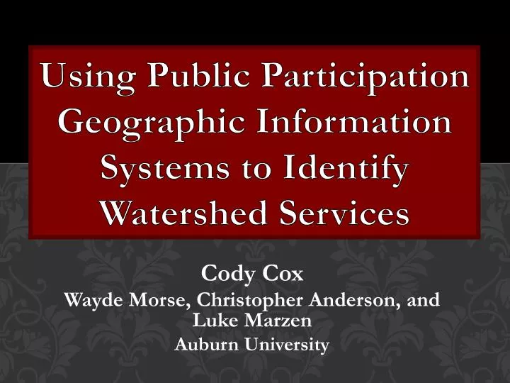 using public participation geographic information systems to identify watershed services
