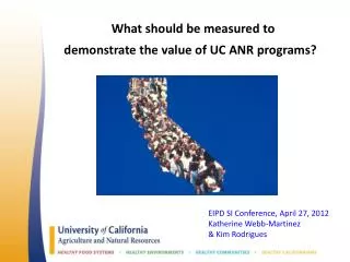 What should be measured to demonstrate the value of UC ANR programs?