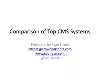 Comparison of Top CMS Systems