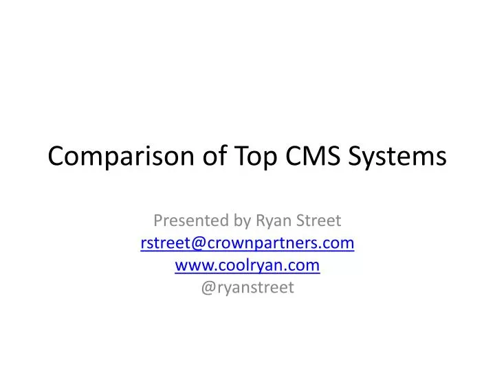 comparison of top cms systems