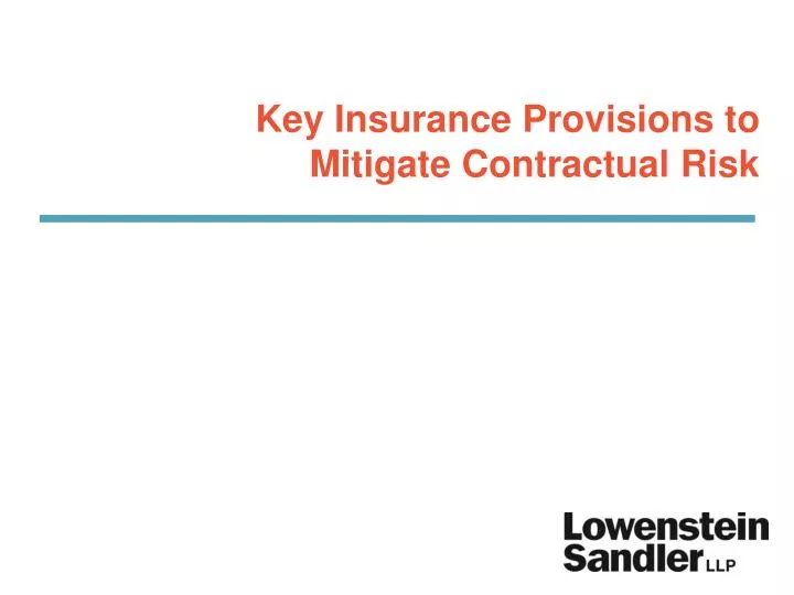 key insurance provisions to mitigate contractual risk