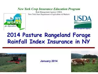 2014 Pasture Rangeland Forage Rainfall Index Insurance in NY