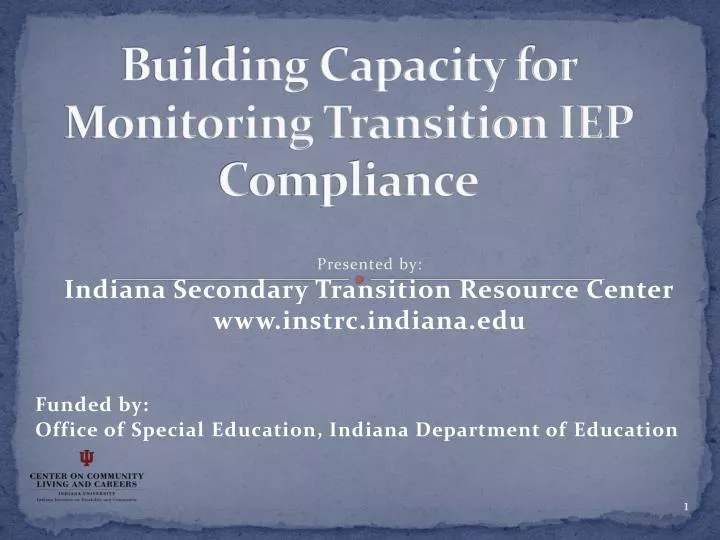 building capacity for monitoring transition iep compliance