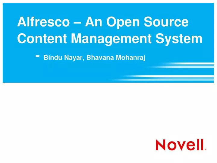 alfresco an open source content management system bindu nayar bhavana mohanraj