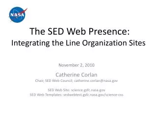The SED Web Presence: Integrating the Line Organization Sites