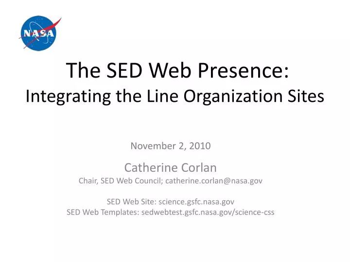 the sed web presence integrating the line organization sites