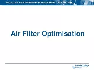 FACILITIES AND PROPERTY MANAGEMENT – AIR FILTERS