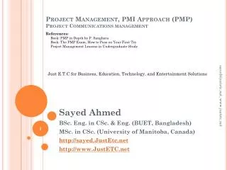 Project Management, PMI Approach (PMP) Project Communications management