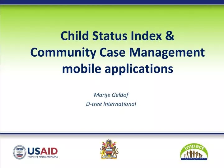 child status index community case management mobile applications