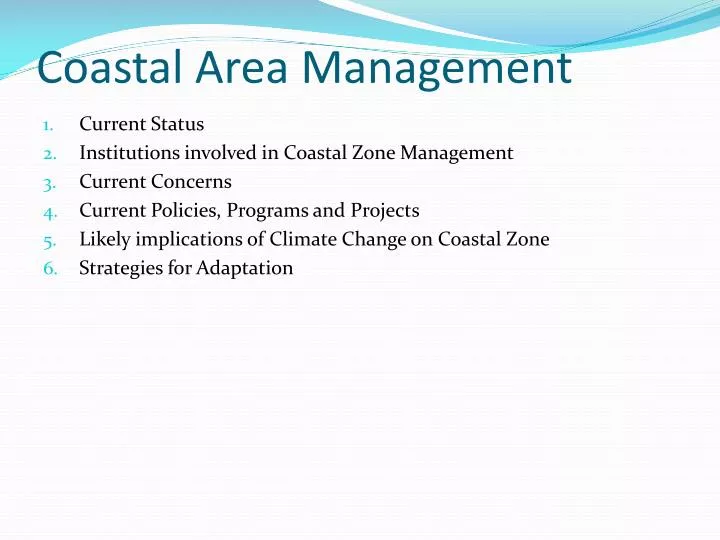 coastal area management