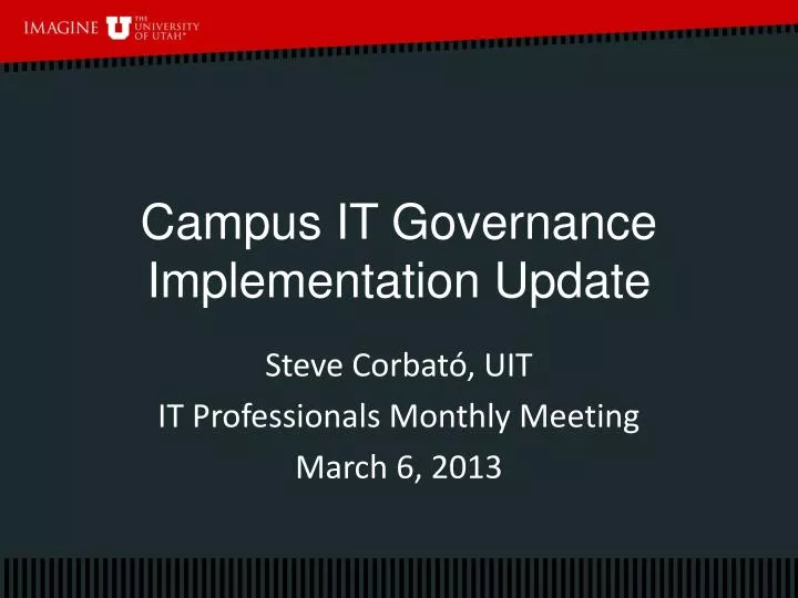 campus it governance implementation update