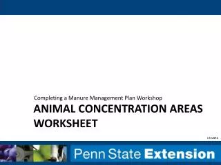 Animal concentration areas worksheet