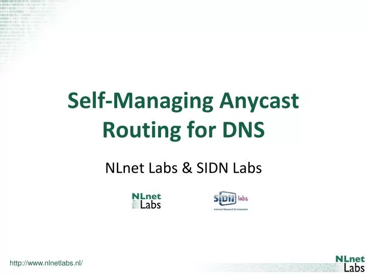 self managing anycast routing for dns